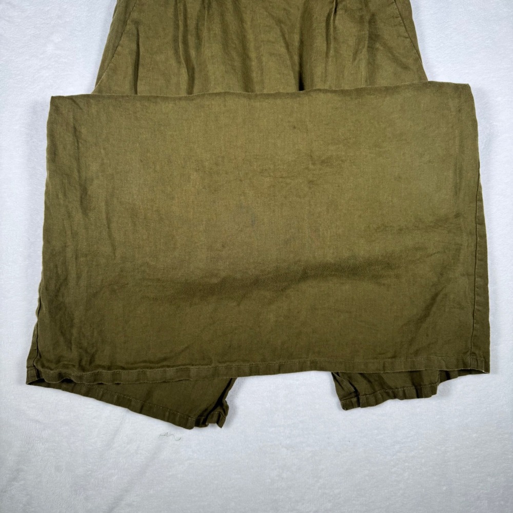 Quince 100% European Linen Scoop Neck Midi Dress Martini Olive Green CS001 Small - Picture 11 of 13